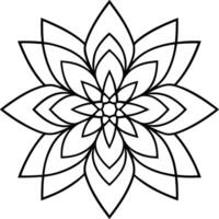 Bloom and Petals Flower Line Art for Coloring Fun vector