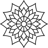 Fantasy Flower Line Art for Coloring Enthusiasts vector