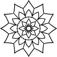 Stylized Flower Design for Coloring Enthusiasts vector