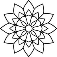 Alluring Flower Line Art for Mindful Creativity vector