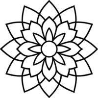 Dreamy Flower Line Drawing Coloring Sheet vector