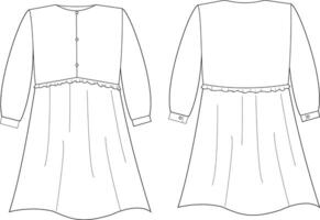 Fashion Sketch of Modest Wear Full Length Womens Tunic with Modern Touch vector