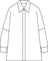 Technical Drawing of Long Sleeve low point shoulder vector