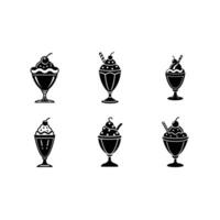 Stylized ice cream sundae icon, perfect for digital design projects and creative work vector