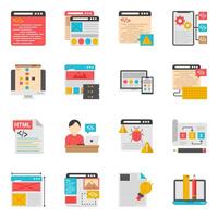 Set of Programming and Development Flat Icons vector