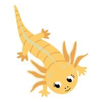 Cartoon Axolotl Character Illustration vector