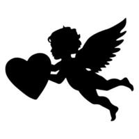 cupid send heart valentine day symbol vector