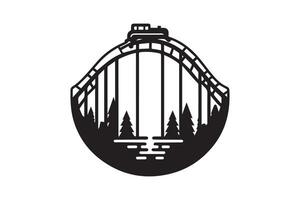Rollercoaster silhouette isolated on white background. Park concept icon. vector