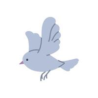 Cute bird in flight. Flat graphic element for spring and summer designs. vector