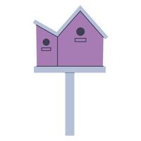 Birdhouse for the garden. Flat graphic element for spring and summer designs. vector