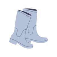 Work rubber boots. Garden clothes. Flat graphic element for spring and summer designs. vector