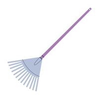Garden leaf rake. Gardening tool. Flat graphic element for spring and summer designs. vector