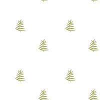 Minimalist green fern leaf pattern on white background. vector