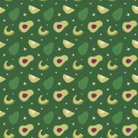 Avocado and lime seamless pattern on green background. vector