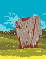 Stone Circles in Northwest Sector of Avebury in England WPA Poster Art vector
