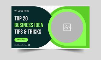 Best business ideas tips and tricks thumbnail banner design, business cover banner design, fully editable eps 10 file format vector