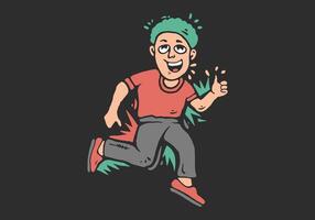 Man jumping, character illustration in flat art style vector