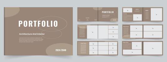Landscape Portfolio layout Architecture portfolio design template vector