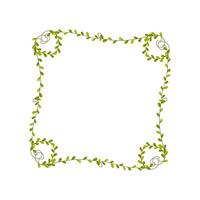 Elegant green leaf frame design suitable for invitations or stationery in a minimalist style vector