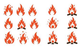 Bonfire and Flame Fire Vectors Graphics in Multiple Sizes