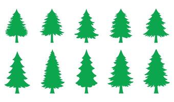Various Pine Green Tree Symbols for Outdoor Inspired Themes vector