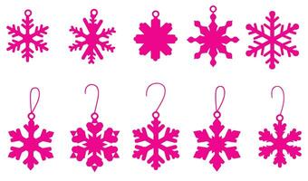 Unique Snowflake Ornaments with Festive Floral Patterns vector