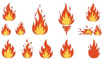 Unique Flame and Campfire Icon Collection for All Projects vector