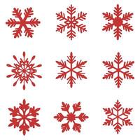 Decorative Flower Snowflake Ornament Set for Holidays vector