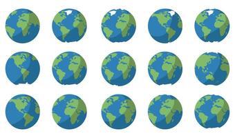 Stylish Earth Globe Icon Set for Modern Design Projects vector