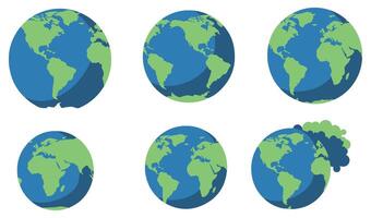 Minimalist Rotating Earth Globe Icon Set for Creative Designs vector