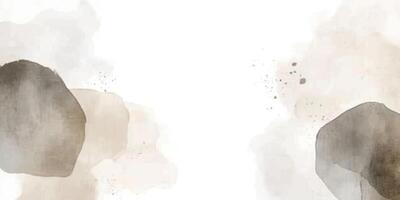 Abstract Watercolor Background Illustration Hand-Drawn Pastel Brown Grey Background Element Design vector
