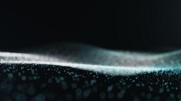 White and Blue Particle Waves on Dark Background video