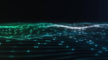Dynamic Blue Digital Particle Waves Animation video