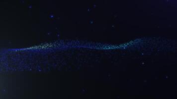 Flowing Blue and Teal Particle Wave Animation video