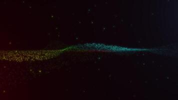 Dynamic Yellow and Blue Particle Wave on Dark Background video