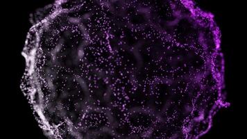 Glowing Sphere of Purple and White Particles in Abstract Motion video