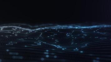 Abstract Digital Waveform with Blue Light Particles video