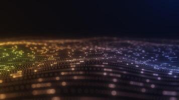 Abstract Digital Landscape with Glowing Dots and Gradient Colors video