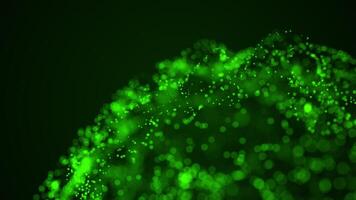 Vivid Green Particle Stream with Abstract Flow on Dark Background video