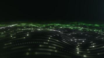 Green Abstract Digital Wave Motion with Glowing Particles video