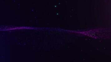Purple and Pink Particle Wave on Dark Background video