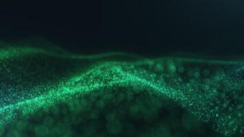 Abstract Green Particle Wave Flowing in a Dynamic Dark Space video