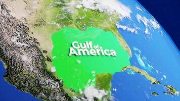 3D Render of the Gulf of America from Space with Earth in Motion video