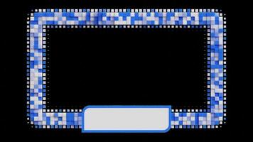 Frame Overlay for Streaming Camera with Animated Blue-Toned Squares Moving Animation video