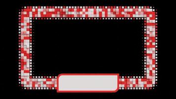 Frame Overlay for Streaming Camera with Animated Red-Toned Squares Moving Animation video