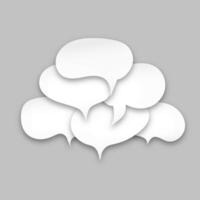 Balloon doodle style of thinking sign symbol. Set of speak bubble text, chatting box, message box outline cartoon. vector