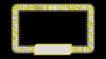 Frame Overlay for Streaming Camera with Animated Yellow-Toned Squares Moving Animation video