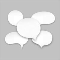 Set of speak bubble text, chatting box, message box outline cartoon. Balloon doodle style of thinking sign symbol. vector