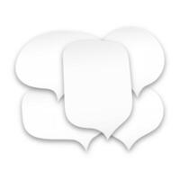 White speech bubbles with shadow on a white isolated background. The concept of communication between people in society. Clipart Illustration. vector