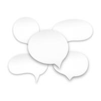 The concept of communication between people in society. White speech bubbles with shadow on a white isolated background. Illustration. vector